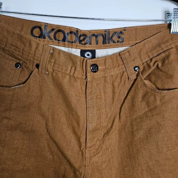 AKADEMIKS 38/34 Mens Copper Vintage Hip Hop 90s Y2K Streetwear Pants - Picture 3 of 7
